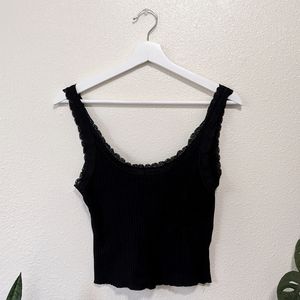 Cropped Black Tank Top